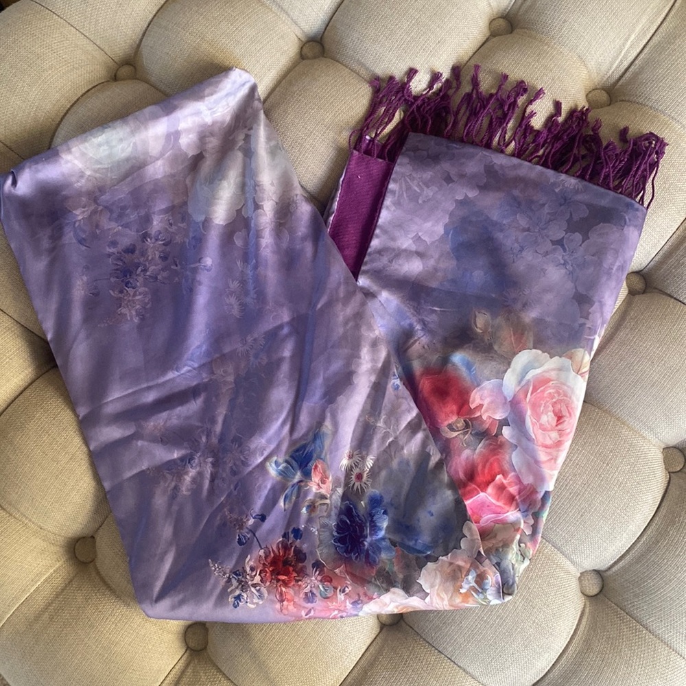 100% Silk Watercolor Women's Scarf / Shawl